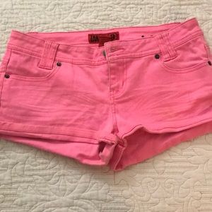 Pink jean shorts